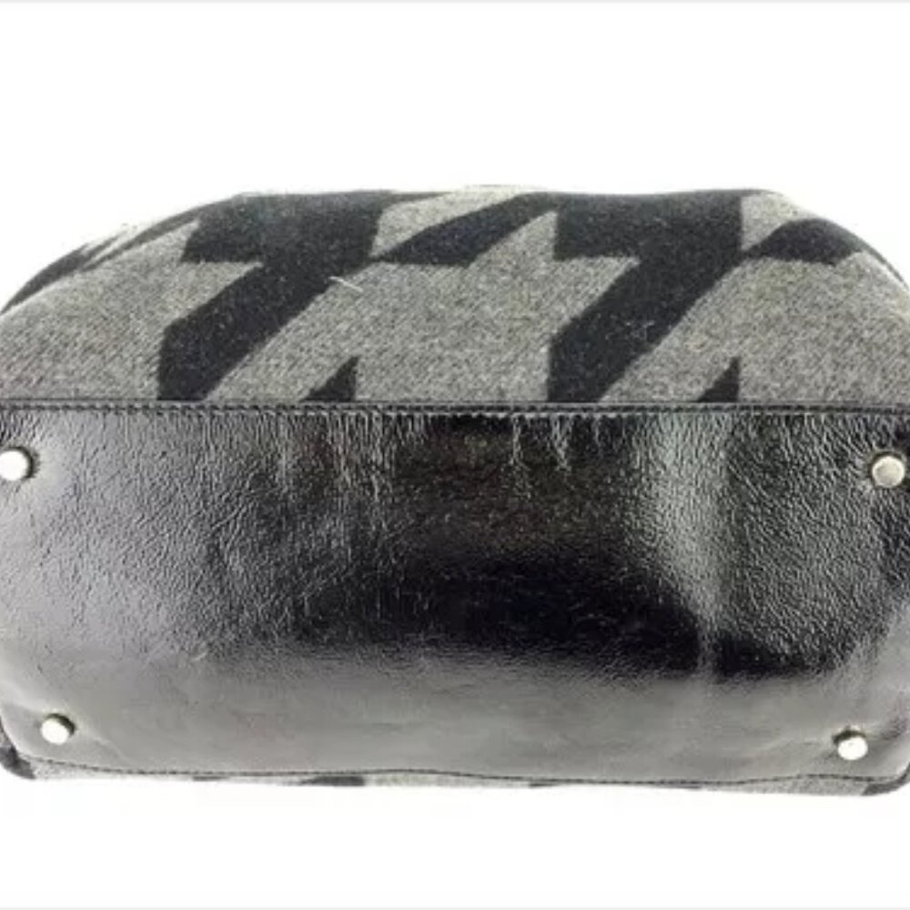 Kate Spade Tote bag Black Grey Enamel leather felt unisex Authentic - Picture 7 of 8